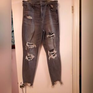 American Eagle, super high rise jegging in gray